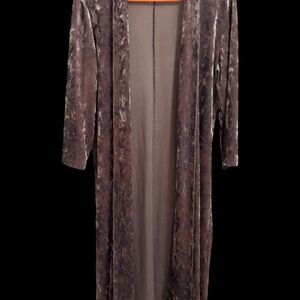 Forever 21 Velvet Cardigan in Rich Brown